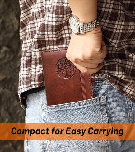 Small Pocket Notebook, Mini Address Book & Password Book (Brown) in Saudi Arabia