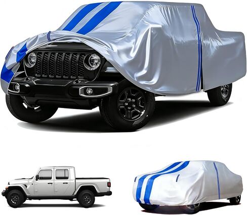 Car Cover Fit for Jeep Wrangler JK JL CJ YJ TJ 2 Door 2025-1987 Waterproof All Weather Full Truck Cover for Wrangler Covers with Zipper Door for Snow, Sun, Rain in Kuwait