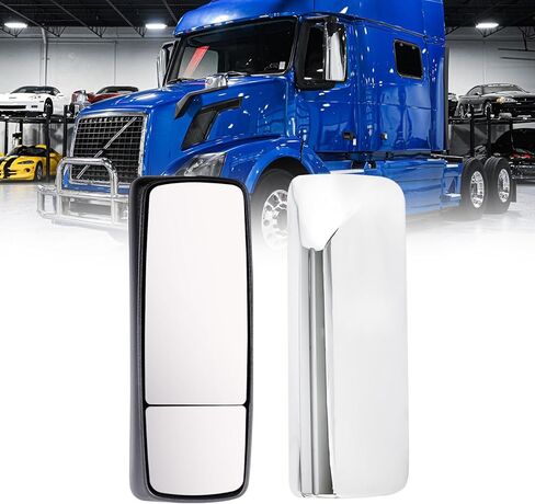 Chrome Door Mirror Power Heated Compatiable with 2004-2017 VNL 670 780 630 730 860, VNM 200 430 630, VNX 300 - Pair Set in Saudi Arabia