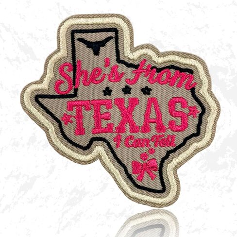 She's from Texas I Can Tell Patch 3 Inch Cowgirl Western Southern Girl Country Aesthetic Embroidered Patch Sew On Iron On for Backpack Jacket Hat Jeans DIY Accessories Gift for Men Women in Kuwait