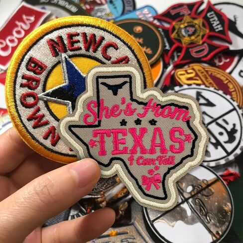 She's from Texas I Can Tell Patch 3 Inch Cowgirl Western Southern Girl Country Aesthetic Embroidered Patch Sew On Iron On for Backpack Jacket Hat Jeans DIY Accessories Gift for Men Women in Kuwait