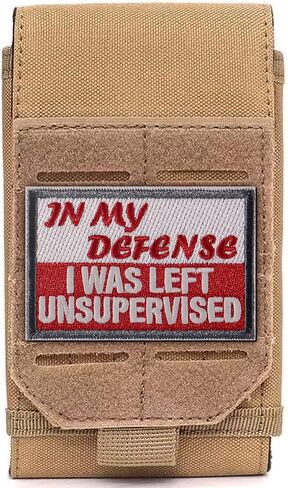 Funny Patch - in My Defense I was Left Unsupervised Tactical Hook & Loop Embroidered Emblem Glow-in-the-Dark Morale Patches (3"x2") in Saudi Arabia
