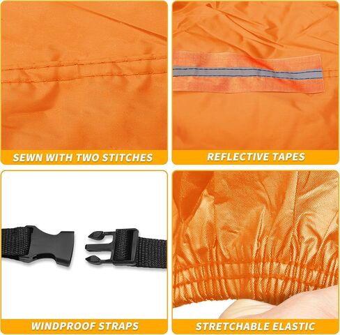 Car Cover Waterproof All Weather Automotive Outdoor Anti-UV Full Exterior Cover for Volvo XC90 210D-PU Orange with Left Side Zippers in Kuwait