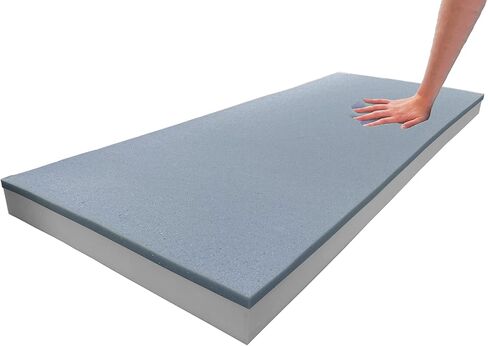 Foamma 6" x 18" x 120" Cooling Gel-Infused Memory Foam Cushion, High Density Foam Base, Medium Firm, Seat Replacement, Padding, Chair Cushion Square Foam, Dining Chairs, Wheelchair Cushion Replacement in Kuwait