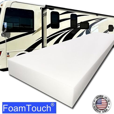 FoamTouch Polyurethane Foam Sheet 5'' Thick x 40'' Wide x 75'' Long – White Upholstery & Bedding Foam for Cushion Replacement, Mattress Support & Pillow Inserts – No Cover in Kuwait