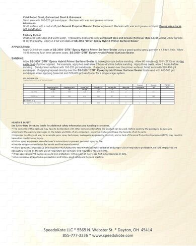 Speedokote DTM Epoxy Hybrid Hi-build Primer Surfacer Sealer Grey Gallon Kit, SS-3950/3950A in Kuwait