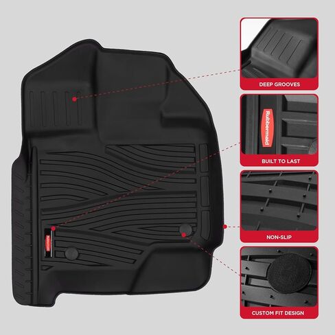 Rubbermaid Car Mats for Ford F-150 2015–2026 & F-150 Lightning 2022–2025 Super Crew Cab (No Fold Flat Storage) | Custom Fit All Weather Floor Mat Heavy Duty Car Mat in Kuwait