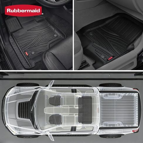 Rubbermaid Car Mats for Ford F-150 2015–2026 & F-150 Lightning 2022–2025 Super Crew Cab (No Fold Flat Storage) | Custom Fit All Weather Floor Mat Heavy Duty Car Mat in Kuwait