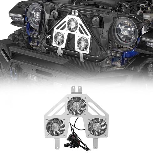 Hooke Road JL Gladiator Engine Radiator with 3 Cooling Fans for 2018-2026 Jeep Wrangler JL & Gladiator JT, Quality Aluminum Replacement Fan Kit for Summer Driving & Tough Off-Road in Kuwait