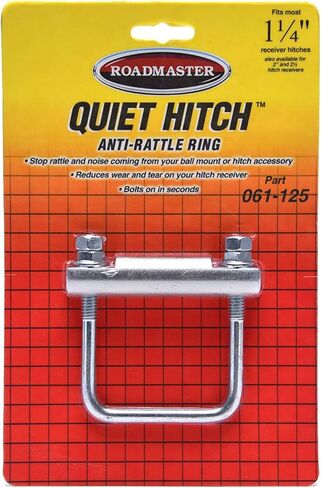 Roadmaster 061-125 Quiet Hitch Compatible with 1.25" Receivers on Bike, Ski, Surfboard, Motorcycle, Cargo & Tailgate Racks | Reduces Rattle & Movement for Quieter, More Secure Transport in Kuwait