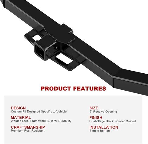 APS Rear Towing Hitch Receiver, Class 3 Trailer Hitch Compatible with Toyota Highlander 2014-2019 in Kuwait