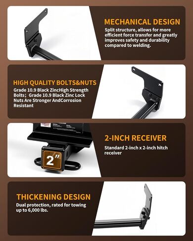 Class 3 Trailer Hitch 2-Inch Receiver Compatible with Toyota RAV4 & RAV4 Prime 2019-2025| 4,500 lbs GTW / 675 lbs TW | Rugged Steel, Rust-Resistant | Bolt-On Installation in Saudi Arabia