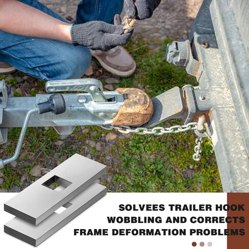 Hicarer 12 Pcs Trailer Hitch Block Plate Spacer Kit 3" x 1" Galvanized Carbon Steel Blocks 9/16" Hole Dia, 1/4" Thickness Hook Block Plate Spacer for SUV Pickup Rv Stabilizers in Kuwait