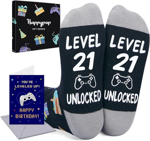 HAPPYPOP 24th Birthday Gifts Socks Ideas - Socks for 24 Year Olds Women Men, Best Gifts for 24 Year Olds, 24th Birthday Socks With Greeting Card in Saudi Arabia