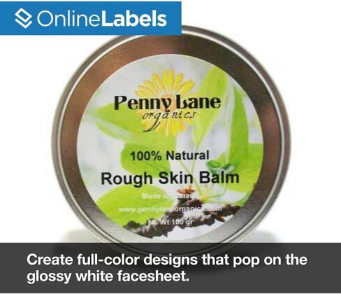 2.5 Inch Round Labels - White Gloss (Inkjet Printers Only) - Pack of 12,000 Circle Stickers, 1000 Sheets - OnlineLabels in Saudi Arabia