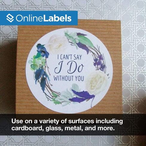 2.5 Inch Round Labels - White Gloss (Inkjet Printers Only) - Pack of 12,000 Circle Stickers, 1000 Sheets - OnlineLabels in Saudi Arabia