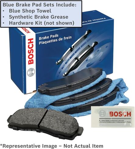 مجموعة وسادات فرامل قرصية من السيراميك الأزرق من BOSCH BE653H مع الأجهزة - متوافقة مع مجموعة مختارة من Infiniti G20 وI30؛ نيسان ماكسيما؛ سوزوكي اس اكس 4؛ أمام in Kuwait