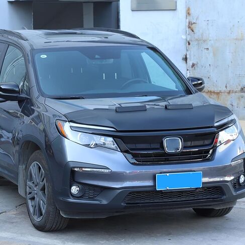 واقي غطاء محرك السيارة المخصص متوافق مع Honda Pilot 2016-2022، قناع الأنف الأمامي، قناع غطاء محرك السيارة، غطاء حمالة الصدر، غطاء حمالة الصدر، غطاء حماية حجري لضبط الملحقات الواقية، جلد in Kuwait