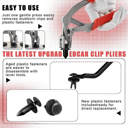 Trim Removal Tool, 4-in-1 Car Trim Removal Tool Kit with Clip Removal Pliers, 8in & 12in Fastener Tools, 20 Pcs Automotive Clips, 17-4 Stainless Steel, for Door Panel, Bumper, Fender Fastener Removal in Saudi Arabia