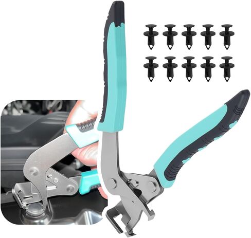 Upgraded Car Clip Pliers and Disassembly Tools with Plastic Rivets,Labor-Saving Automotive Clip Removal Tool with Non-damaging/Spade Jaws,Non-Slip Car Panel Clips Removal Pliers in Saudi Arabia