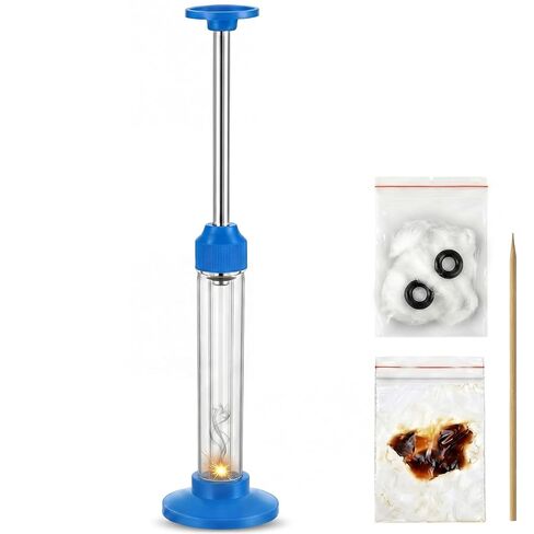Sabary Air Compression Ignition Demonstrator, Physics Thermodynamics Equipment, Includes Cotton, Piston Rings, Lubricating Oil & Bamboo Stick, Mechanical Energy Heat Conversion Science Experiment Kit in Kuwait
