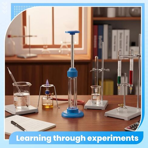 Sabary Air Compression Ignition Demonstrator, Physics Thermodynamics Equipment, Includes Cotton, Piston Rings, Lubricating Oil & Bamboo Stick, Mechanical Energy Heat Conversion Science Experiment Kit in Kuwait