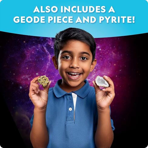 National Geographic Outer Space Dig Kit – Excavate 5 Real Rock & Gemstone Specimens | Includes Dig Brick, Excavation Tools, Magnifying Glass & Learning Guide, Fun Space-Themed STEM Activity for Kids in Kuwait
