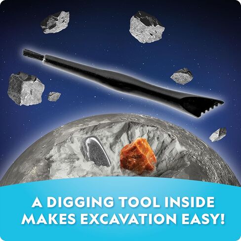 National Geographic Outer Space Dig Kit – Excavate 5 Real Rock & Gemstone Specimens | Includes Dig Brick, Excavation Tools, Magnifying Glass & Learning Guide, Fun Space-Themed STEM Activity for Kids in Kuwait