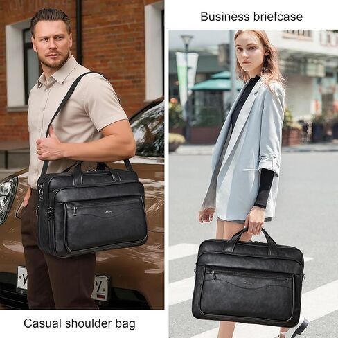 Shrrie Leather Laptop Bag Fits 17 to 17.3 Inch for Men and Women,Vintage Business Briefcase Laptop Messenger Work,Travel in Kuwait