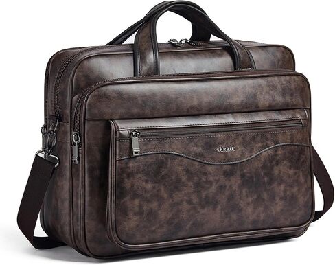 Shrrie Leather Laptop Bag Fits 17 to 17.3 Inch for Men and Women,Vintage Business Briefcase Laptop Messenger Work,Travel in Kuwait