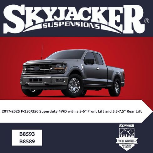 TrendsAuto Skyjacker Set of Front and Rear 8500 Black MAX Series Shocks fits 2017-2025 F-250/350 Superduty 4WD with a 0-3" Front Lift and 0" Rear Lift | Long Lasting | TrendsAuto Decal in Kuwait