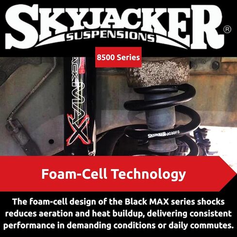 TrendsAuto Skyjacker Set of Front and Rear 8500 Black MAX Series Shocks fits 2017-2025 F-250/350 Superduty 4WD with a 0-3" Front Lift and 0" Rear Lift | Long Lasting | TrendsAuto Decal in Kuwait