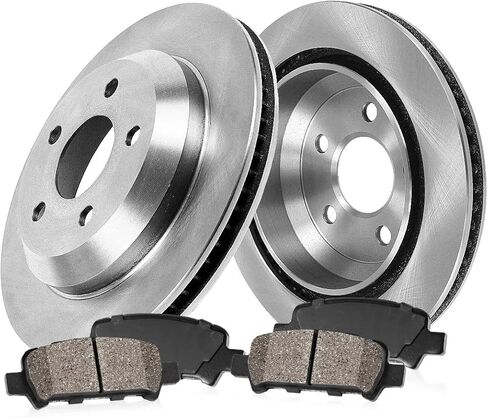 Callahan Brake Parts Front Brake Kit For Ford Excursion 2000-02 |F-250 Super Duty 1999-02 |F-350 Super Duty 1999-02 - Disc Rotors with Semi Metallic Brake Pads, EBYK001290 in Kuwait