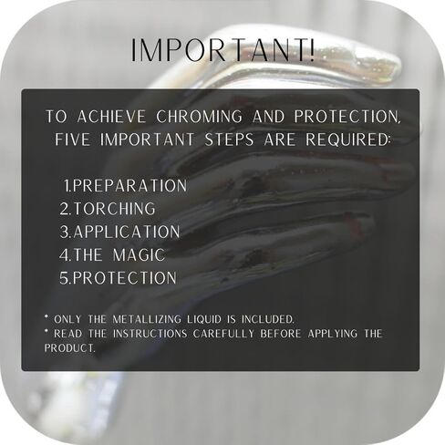 Professional Ceramic and Surface Chrome Mirror Effect and Metalizer Solution 125cc, Liquid Chrome Paint, Silver Mirror Paint for Metal, Covers 5 Square Meters in Saudi Arabia