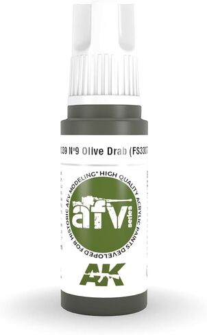 AK Acrylics 3Gen AFV AK11339 Nr9 Olive Drab (FS33070) (17ml) in Kuwait