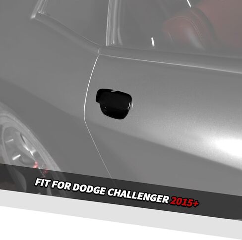 Jimen Fit for Dodge Challenger 2015-2023, 4PCS Exterior Door Handle Cover Trim & Door Handle Bowl (Black) in Kuwait