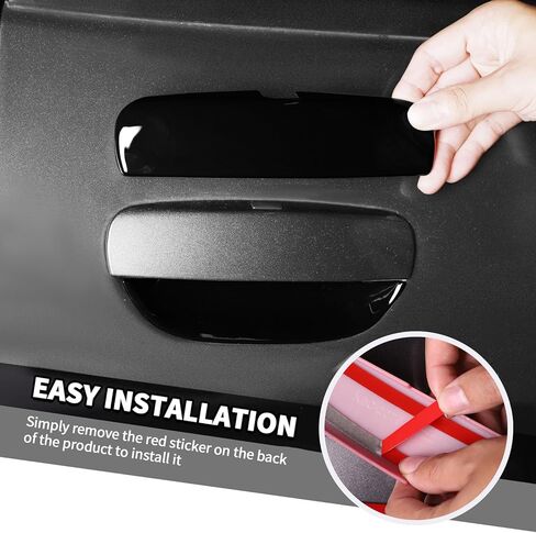 Jimen Fit for Dodge Challenger 2015-2023, 4PCS Exterior Door Handle Cover Trim & Door Handle Bowl (Black) in Kuwait