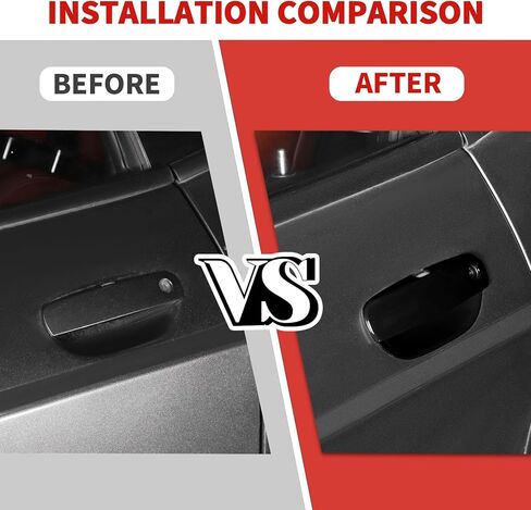 Jimen Fit for Dodge Challenger 2015-2023, 4PCS Exterior Door Handle Cover Trim & Door Handle Bowl (Black) in Kuwait
