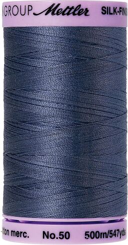 Mettler 9104.0311000000002 Silk Finish Cotton Thread 50wt 547yd-Blue, 547 yd/500m, Blue Shadow in Kuwait