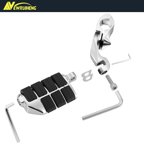 1.25" Motorcycle Highway Footpegs Adjustable Highway Pegs Compatible with Harley Davidson Touring Road King Road Glide Street Glide Electra Glide Sportster with 1 1/4" Highway Bar Chrome in Saudi Arabia