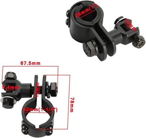 INNOGLOW 32mm 1-1/4" Highway Foot Peg Clamps - Heavy Duty Billet Aluminum Motorcycle Footpeg Bracket Mounts Fit for Engine Guard Frame Tube Harley Honda Yamaha Kawasaki ATV UTV in Saudi Arabia