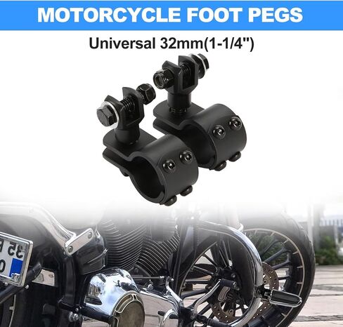 INNOGLOW 32mm 1-1/4" Highway Foot Peg Clamps - Heavy Duty Billet Aluminum Motorcycle Footpeg Bracket Mounts Fit for Engine Guard Frame Tube Harley Honda Yamaha Kawasaki ATV UTV in Saudi Arabia