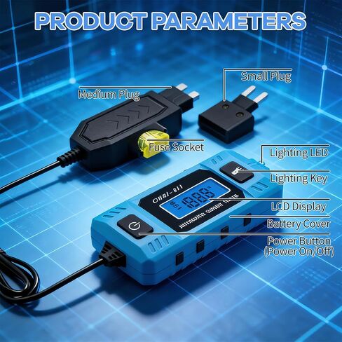 Automotive Circuit Fault Probe Tester, 20A 48V-High-Precision Car Fuse Tester Automotive Current Tester Car Circuit Fault Finder with LED Display Front Light, 2-in-1 Wire Tracer Short Finder in Saudi Arabia