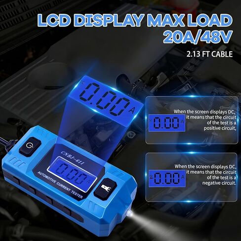 Automotive Circuit Fault Probe Tester, 20A 48V-High-Precision Car Fuse Tester Automotive Current Tester Car Circuit Fault Finder with LED Display Front Light, 2-in-1 Wire Tracer Short Finder in Saudi Arabia