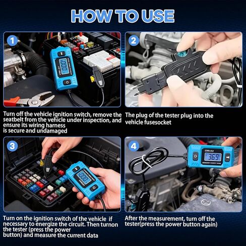 Automotive Circuit Fault Probe Tester, 20A 48V-High-Precision Car Fuse Tester Automotive Current Tester Car Circuit Fault Finder with LED Display Front Light, 2-in-1 Wire Tracer Short Finder in Saudi Arabia