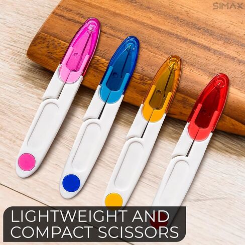 4 Pcs U-Shaped Thread Snips for Sewing – Portable Crochet Scissors with Cover for Embroidery and Crafting – Compact Lightweight Yarn Snips for Travel, DIY Projects, Quick Trimming and Everyday Use in Saudi Arabia