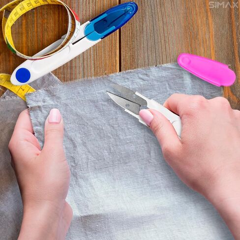 4 Pcs U-Shaped Thread Snips for Sewing – Portable Crochet Scissors with Cover for Embroidery and Crafting – Compact Lightweight Yarn Snips for Travel, DIY Projects, Quick Trimming and Everyday Use in Saudi Arabia