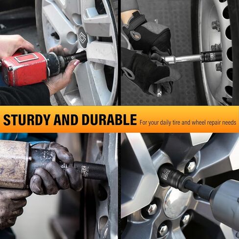 5 Pieces 1/2 inch Drive Deep Impact Socket Set, Metric,15mm 17mm 19mm 21mm 22mm,Cr-Mo,6-Point,Spindle Axle Nut Impact Socket in Saudi Arabia