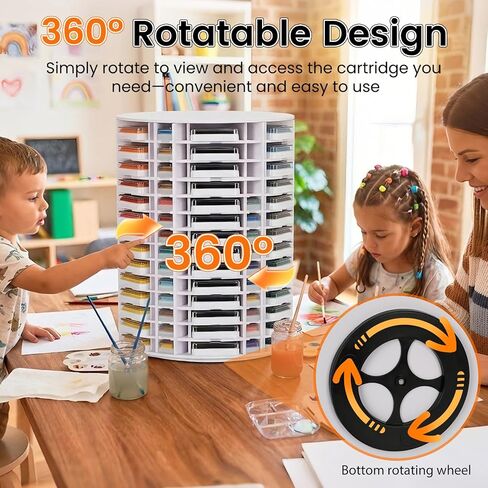 Rotating Ink Pad Storage Rack 144 Grids for 3" X 3" & 1.3" X 1.3" Ink Pads, Mini Cube Caddy Stamp Pad Organizer Holder 360° Rotating for Desktop, Home Office and School Etc. in Saudi Arabia