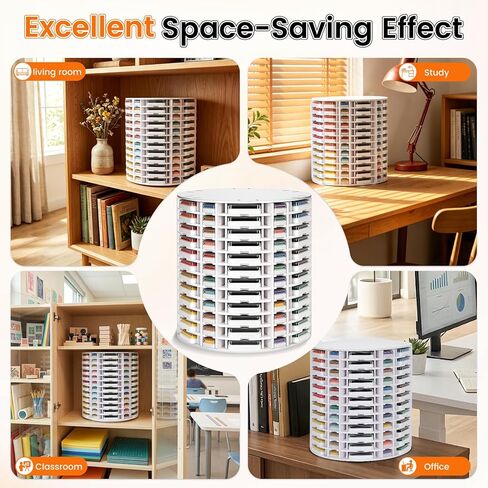 Rotating Ink Pad Storage Rack 144 Grids for 3" X 3" & 1.3" X 1.3" Ink Pads, Mini Cube Caddy Stamp Pad Organizer Holder 360° Rotating for Desktop, Home Office and School Etc. in Saudi Arabia